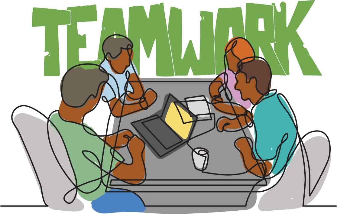 JTL staff working together around a table